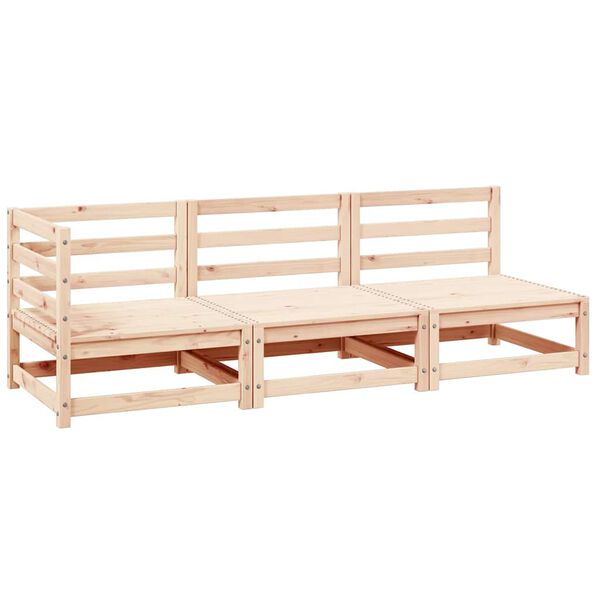 vidaXL Sodo poilsio baldų komplektas, 3 dalių, pušies medienos masyvas