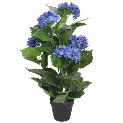 vidaXL Dirbtinė hortenzija su vazonu, 60 cm, mėlyna