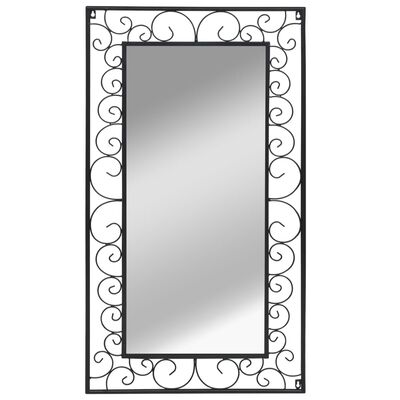vidaXL Sieninis veidrodis, stačiakampio formos, 60x110cm, juodas