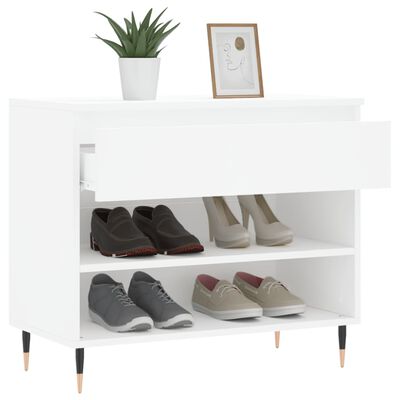 vidaXL Spintelė batams, baltos spalvos, 70x36x60cm, apdirbta mediena