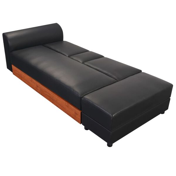 vidaXL Sofa-lova, juoda, dirbtinė oda