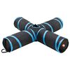 vidaXL Katės tunelis, 4 krypčių, juodas ir mėlynas, 132 cm, poliesteris
