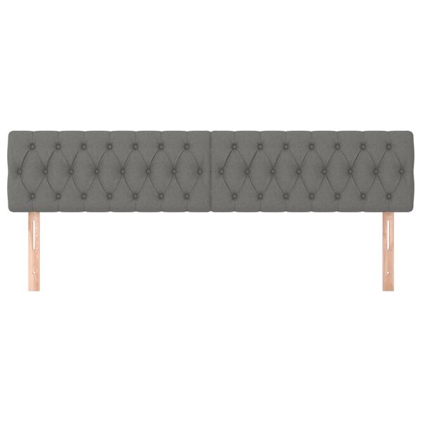 vidaXL Galvūgalis, 2vnt.,tamsiai pilkos spalvos,100x7x78/88cm, audinys