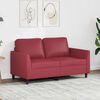 vidaXL Dvivietė sofa, raudonojo vyno spalvos, 120cm, dirbtinė oda