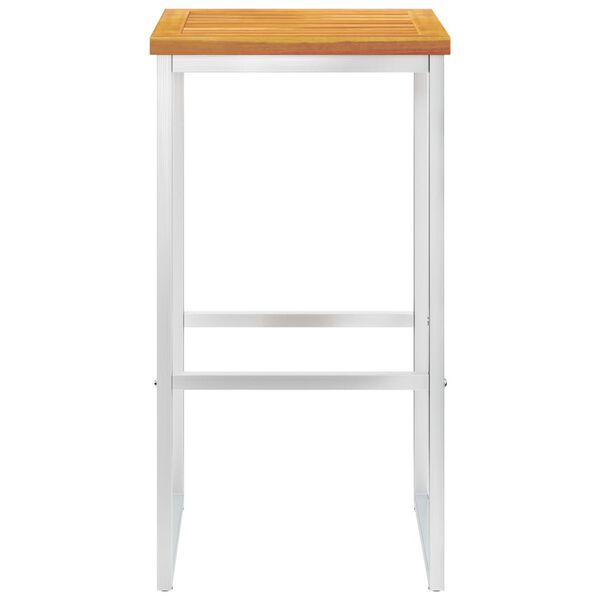 vidaXL Baro kėdės, 2vnt., akacijos masyvas ir nerūdijantis plienas