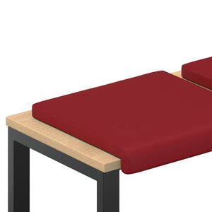 vidaXL Suoliuko pagalvė 2 vnt. Dirbtinė oda Vyno raudona Gylis 35 cm