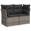 vidaXL Dvivietė sodo sofa su pagalvėlėmis, pilkos spalvos, poliratanas