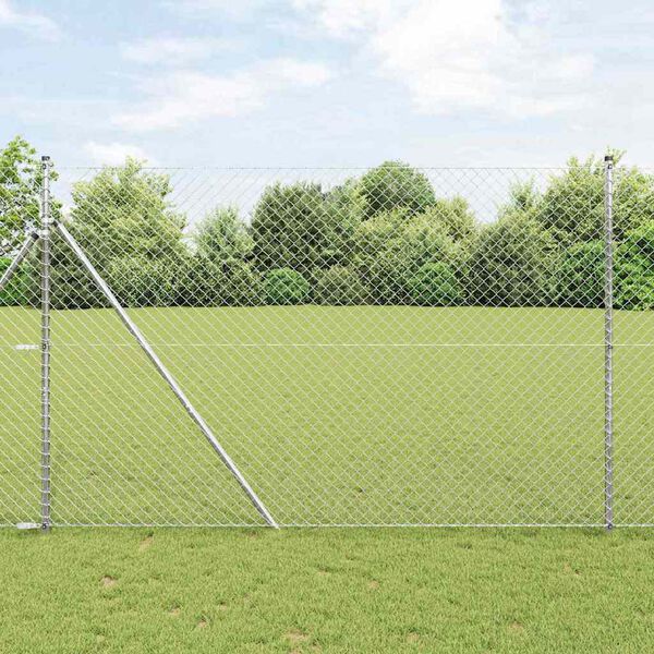 vidaXL Tvorelės stulpas Sidabro 10 x 1,6 m (40 x 40 mm tinklas)