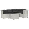 vidaXL 5-vietė sodo sofa su pagalvėlėmis Rataninio i&scaron;vaizdos PP Balta