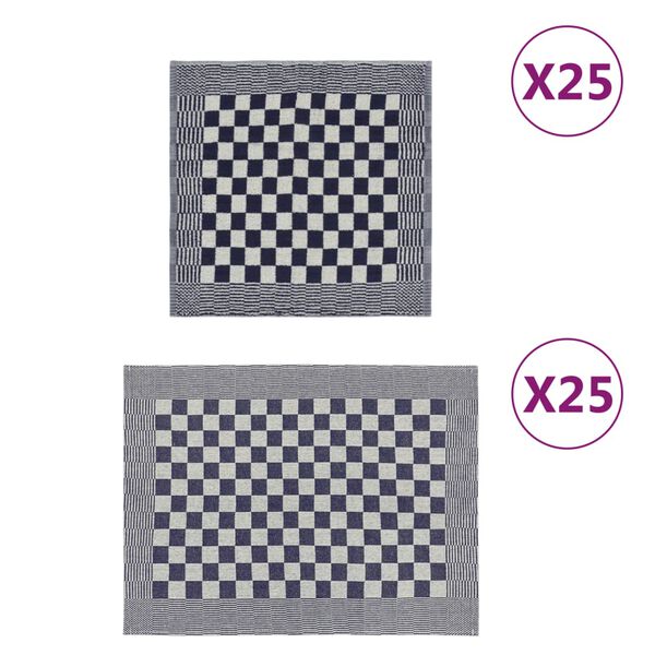 vidaXL Rankšluosčių rinkinys, 50vnt., mėlyni ir balti, medvilnė