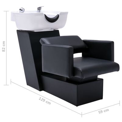 vidaXL Kirpyklos kėdė su plautuve ir grožio salono kėde, dirbtinė oda