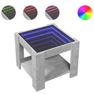vidaXL Kavos staliukas su LED, betono, 53x53x45cm, apdirbta mediena