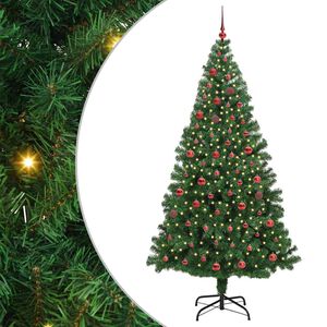 vidaXL Dirbtinė Kalėdų eglutė Žalia 210 cm PVC ir Plienas ir Plastikas