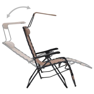 vidaXL Sulankstomos terasos kėdės, 2vnt., taupe spalvos, tekstilenas