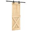 vidaXL Slankios durys Natūrali ir juoda 70 x 210 cm