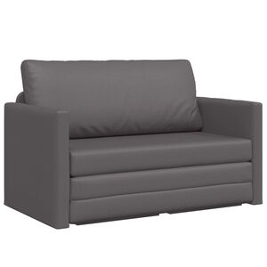vidaXL Sofa lova 110cm Pilka Dirbtinė Oda
