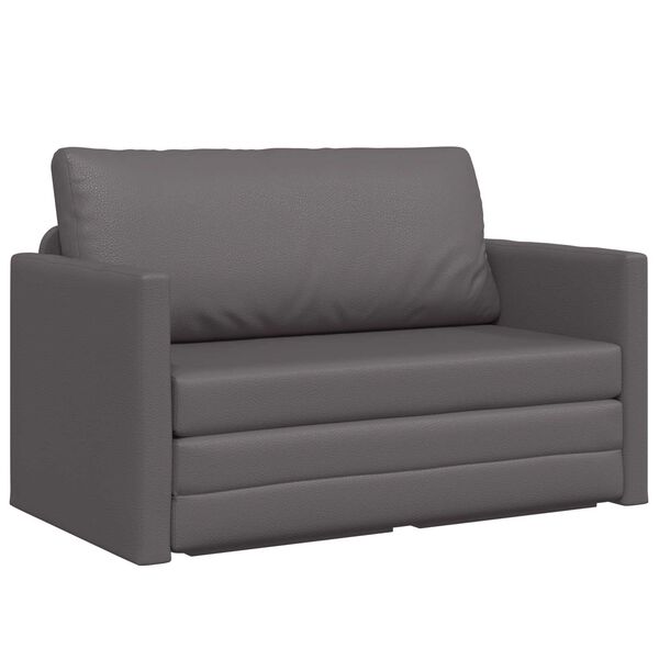 vidaXL Sofa lova 110cm Pilka Dirbtinė Oda