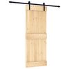 vidaXL Slankios durys Natūrali ir juoda 80 x 210 cm