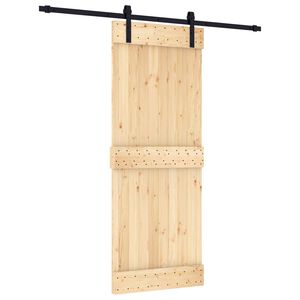 vidaXL Slankios durys Natūrali ir juoda 80 x 210 cm