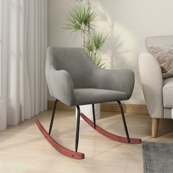 vidaXL Supama kėdė, &scaron;viesiai pilkos spalvos, aksomas