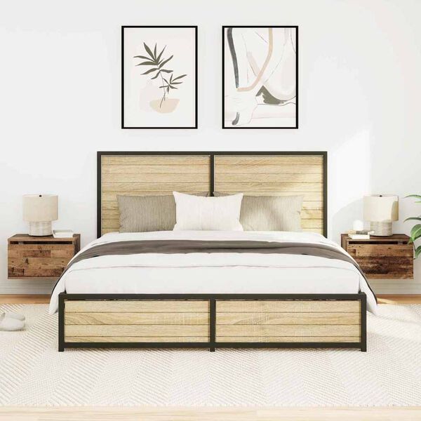 vidaXL Sieninis naktinis staliukas 2 pcs Senas medis Apdirbta mediena