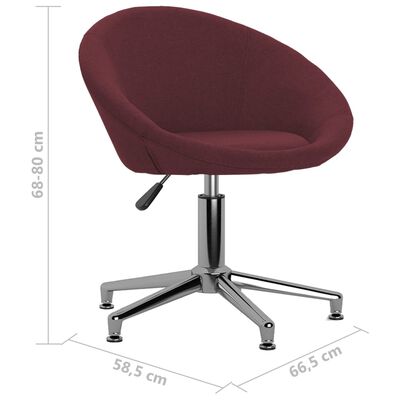 vidaXL Pasukama valgomojo kėdė, violetinės spalvos, audinys (330449)