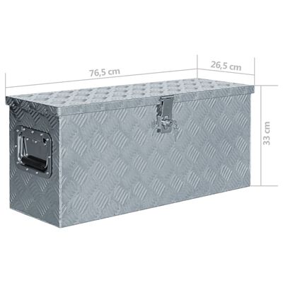 vidaXL Aliuminio dėžė, 76,5x26,5x33cm, sidabrinė