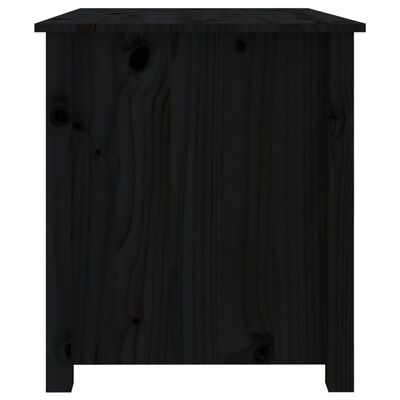 vidaXL Kavos staliukas, juodas, 71x49x55cm, pušies medienos masyvas