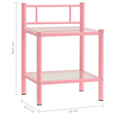vidaXL Spintelė, rožinė/skaidri, 45x34,5x60,5cm, metalas ir stiklas