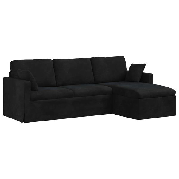 vidaXL Sofa Juoda 198 x 134 x 80 cm Aksomas