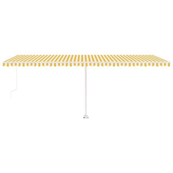 vidaXL Rankiniu būdu i&scaron;traukiama markizė, geltona ir balta, 600x350cm