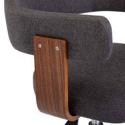 vidaXL Pasukama biuro kėdė, pilka, išlenkta mediena ir dirbtinė oda