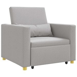 vidaXL I&scaron;traukiamas sofa-lova vienvietis su ratais Debesų pilka