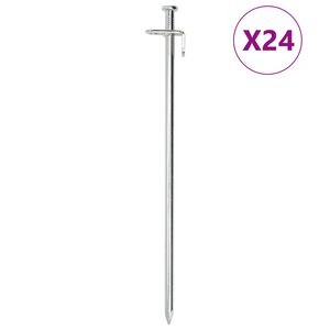 vidaXL Palapinės kai&scaron;čiai, 24vnt., 30cm, skersmuo 8mm, plienas