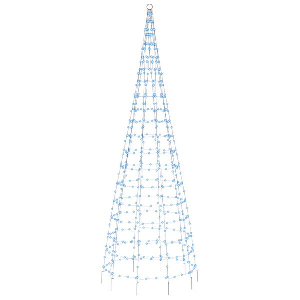 vidaXL LED Kalėdų eglutė ant vėliavos stiebo 550 LED Mėlyna 300 cm