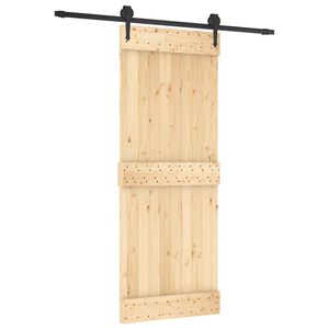 vidaXL Slankios durys Natūrali ir juoda 80 x 210 cm