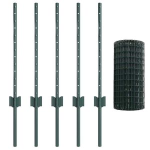 vidaXL Euro tvoros su stulpu 10 x 0,6 m PVC dengtas plienas Žalia