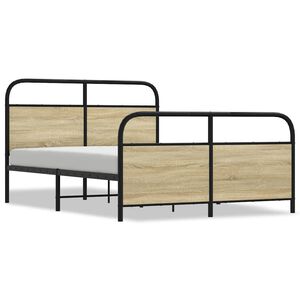vidaXL Lovos rėmas be čiužinio, sonoma ąžuolo, 137x190cm, metalas
