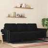 vidaXL Trivietė sofa, juodos spalvos, 180cm, aksomas