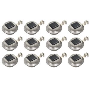 vidaXL Saul. en. įkr. LED lauko &scaron;vies., 12vnt., balt. sp., 12cm, apv.