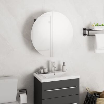 vidaXL Vonios kambario spintelė su veidrodžiu/LED, pilka, 40x40x17,5cm