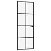 vidaXL Vidaus durys, juodos, 76x201,5cm, grūdintas stiklas/aliuminis