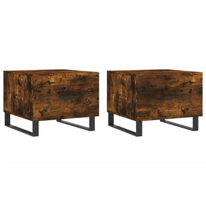 vidaXL Kavos staliukai, 2vnt., dūminio ąžuolo, 50x50x40cm, mediena