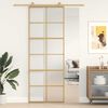 vidaXL Stumdomos durys, auksinės, 76x205cm, ESG stiklas ir aliuminis