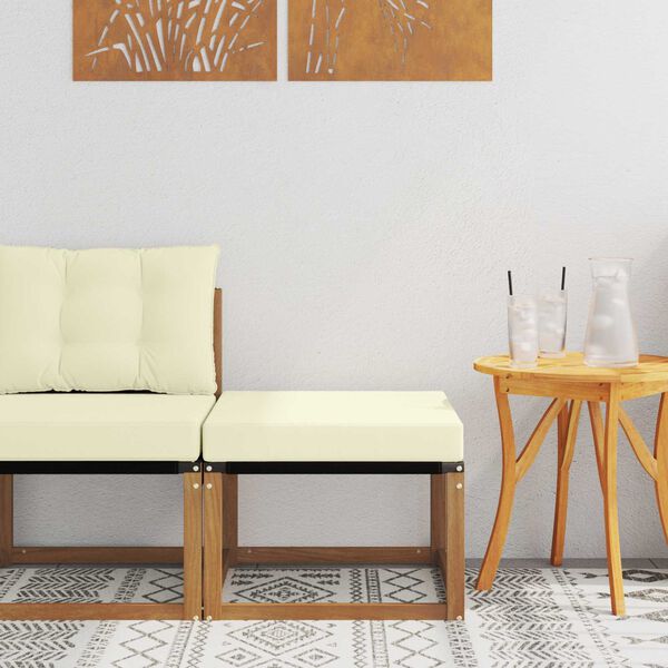 vidaXL Lauko pakojis Kietas akacijos medis ir tekstileno audinys