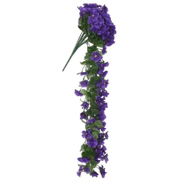 vidaXL Kalėdinės gėlių girliandos, 3vnt., tamsiai violetinės, 85cm
