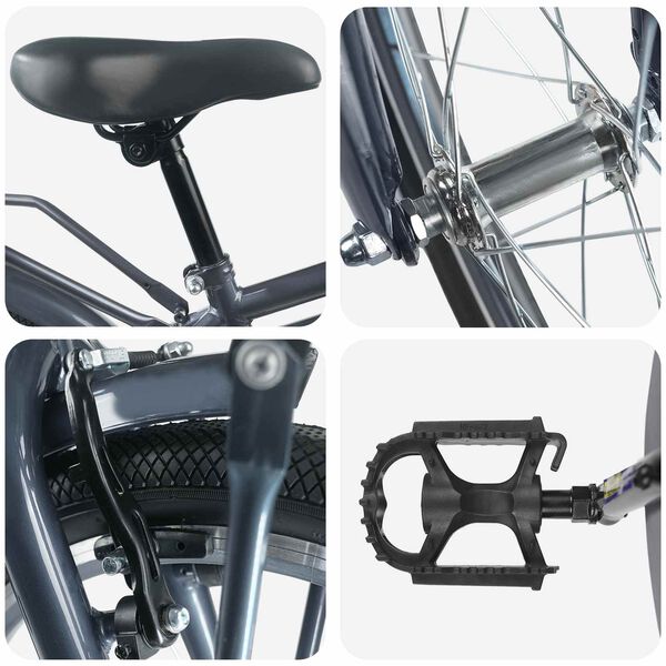 vidaXL Vaikų Dviratis 18 Colių 5&ndash;7 metų vaikams Tamsiai pilka