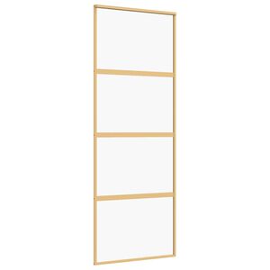 vidaXL Stumdomos durys, auksinės, 76x205cm, ESG stiklas ir aliuminis