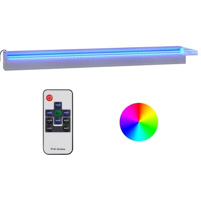 vidaXL Krioklys su įvairių spalvų LED lemputėmis, 90cm, plienas