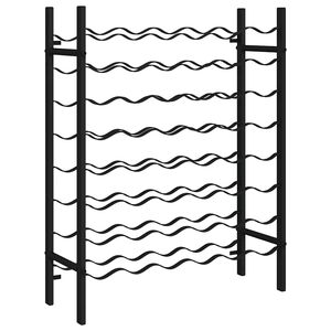 vidaXL Stovas vynui skirtas 48 buteliams, juodos spalvos, metalas